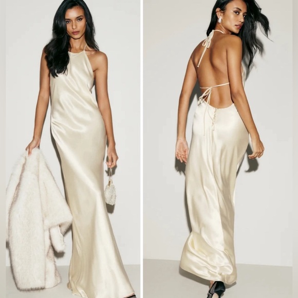 Reformation Dresses & Skirts - Reformation Jeany silk maxi dress gown Fior Di Latte
